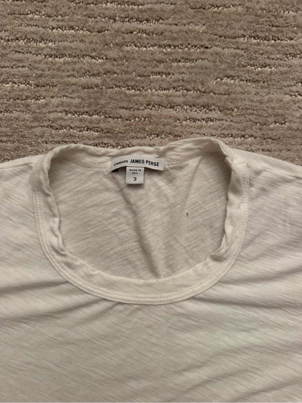 JAMES PERSE White Crewneck T Shirt Medium - Picture 2 of 4
